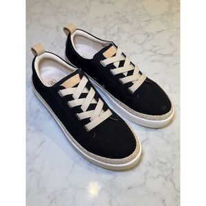 NWOB Spenco Malibu Lace Black Canvas Slip On Sneakers Shoes Women's 8.5